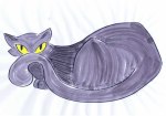 Black pussy cat illustration