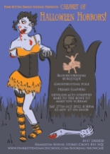 Poster with zombie girl and gravestone by Laura Elliott at Drawesome Illustration, Bristol. Illustration, Design, Whimsy